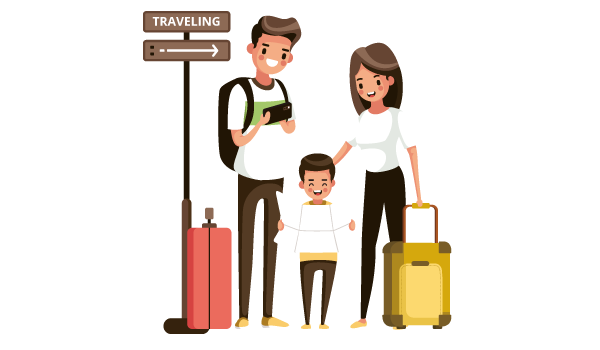 Family travel vacation